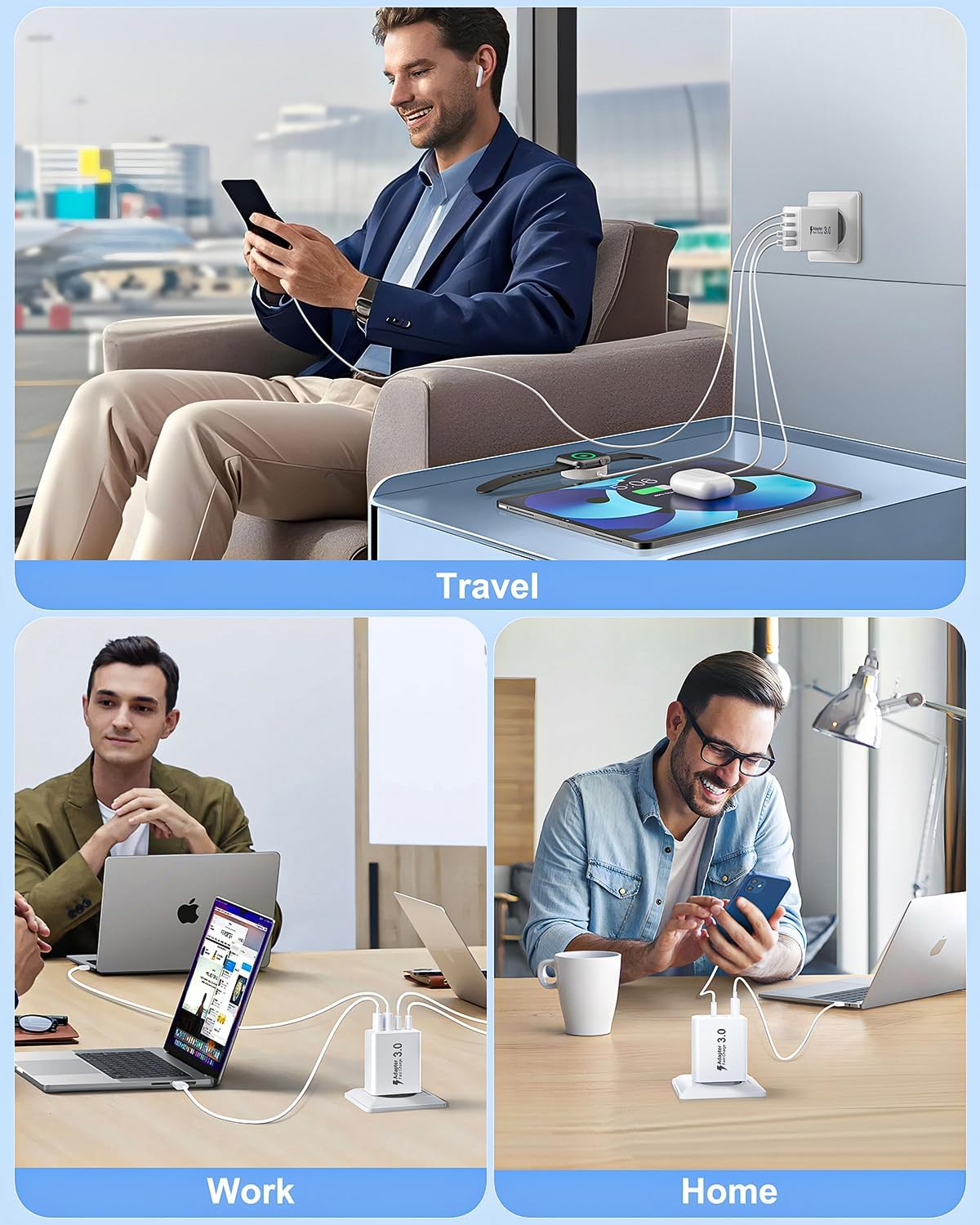 Caricatore USB-C 40W 4 Porte con Ricarica Rapida - immagine 6