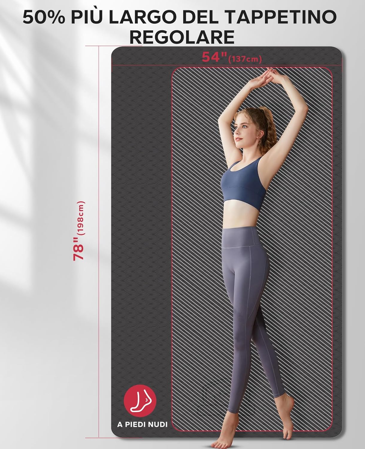 Hapbear Tappetino Yoga Grande Antiscivolo Professionale - immagine 2