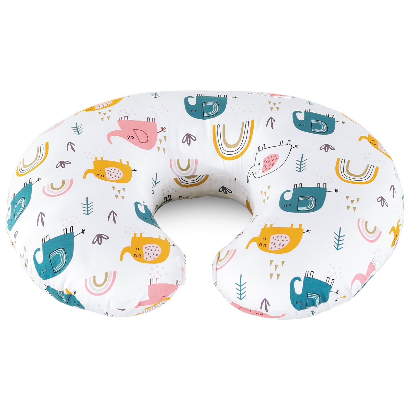 Cuscino per allattamento l'allattamento al biberon, il momento del pancino, il supporto per la seduta, 100% cotone e sfoderabile, motivo elefante