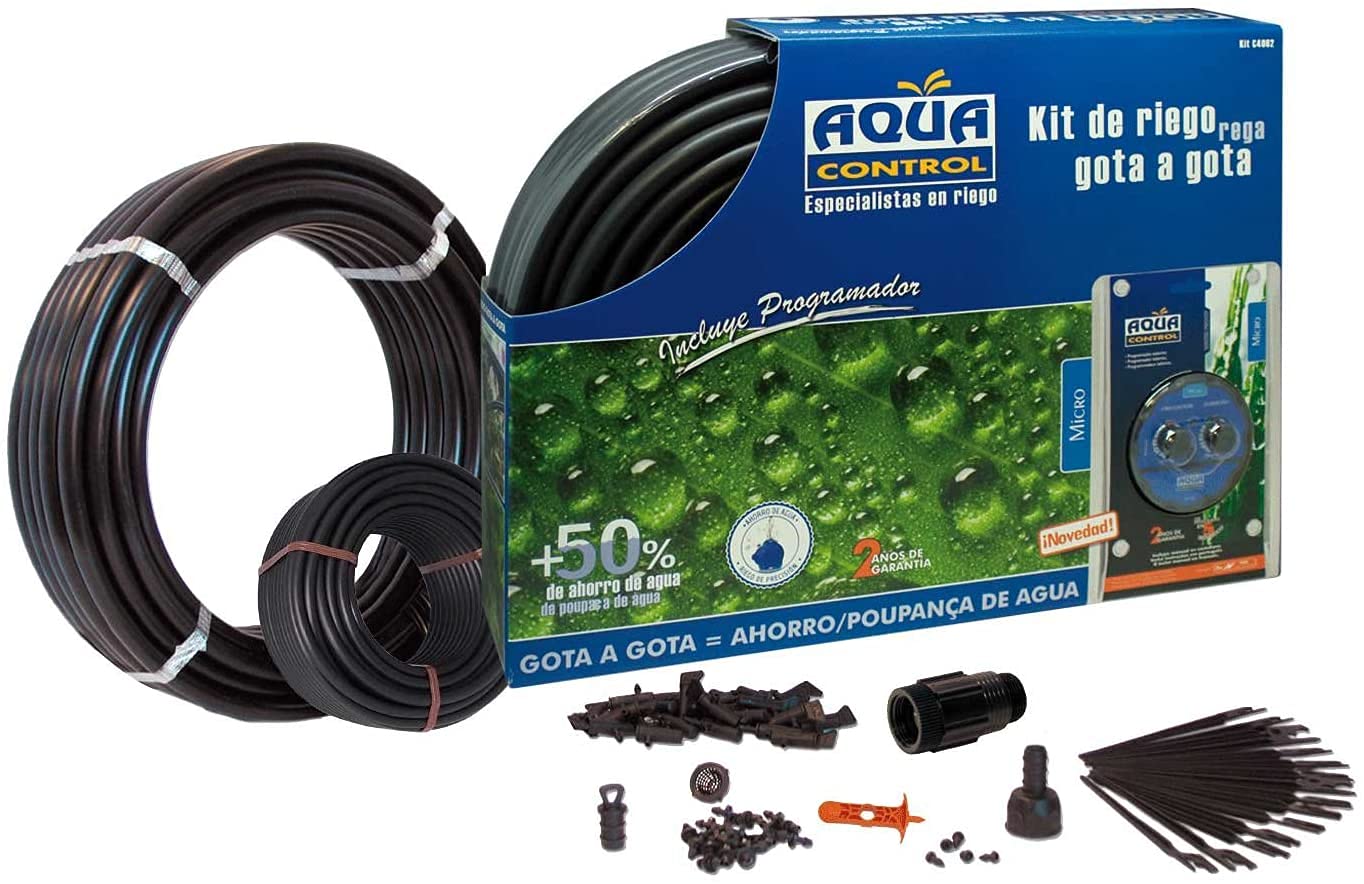 AQUA CONTROL Kit RIEGO GOTA A GOTA para BALCONES - 25 GOTEROS 4L/H