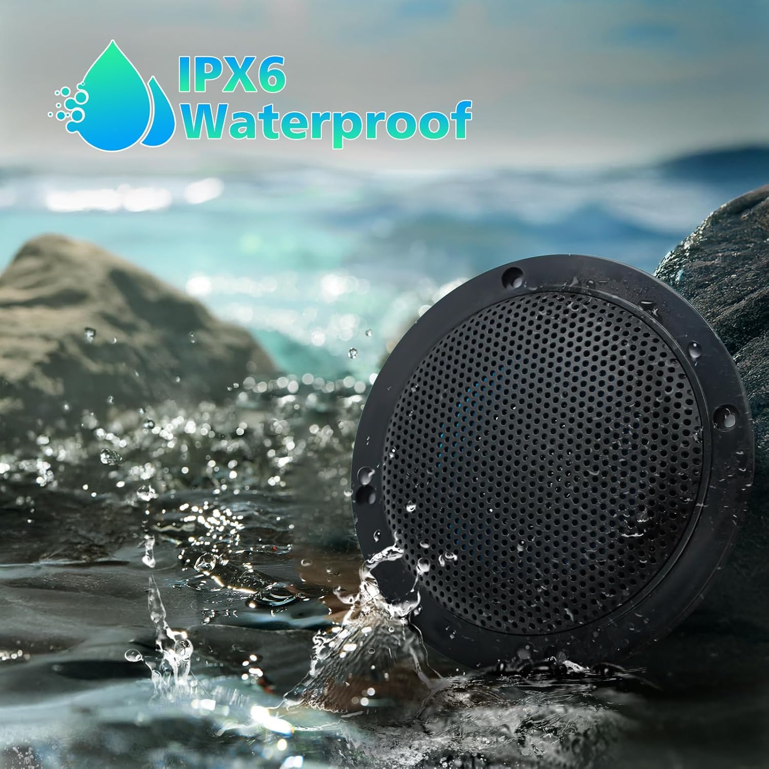 Studiofinix Altoparlanti a Tetto Bluetooth Impermeabili, Neri - immagine 4