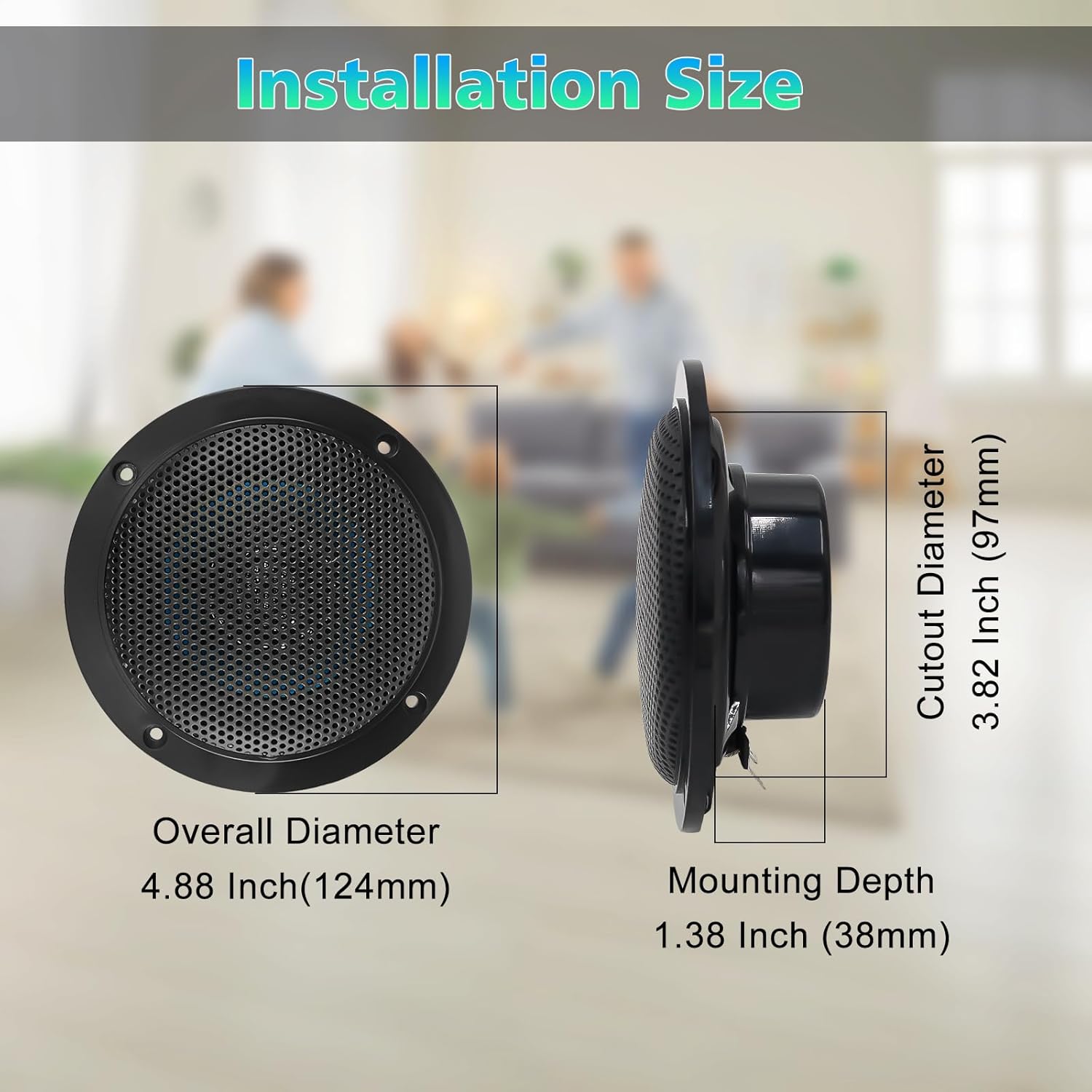 Studiofinix Altoparlanti a Tetto Bluetooth Impermeabili, Neri - immagine 5