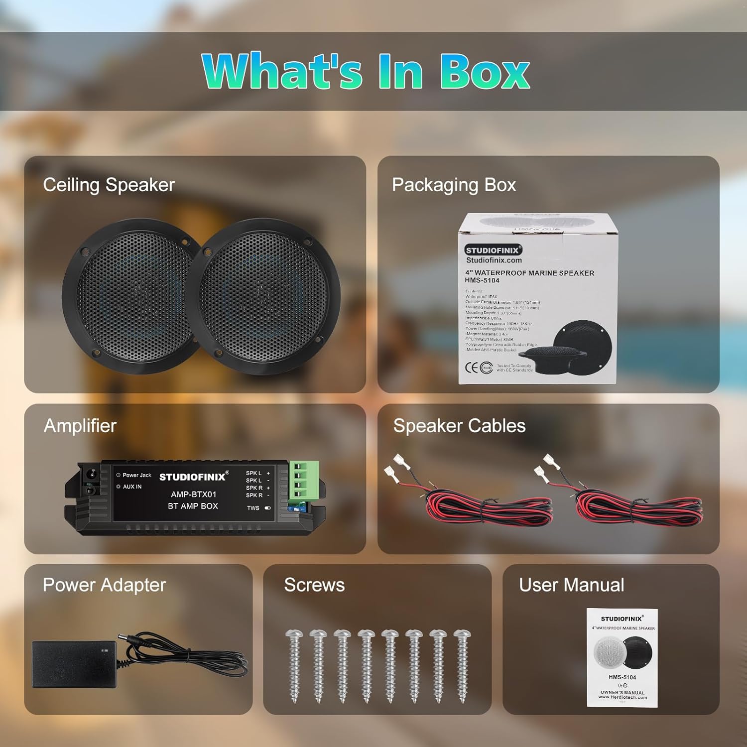 Studiofinix Altoparlanti a Tetto Bluetooth Impermeabili, Neri - immagine 7