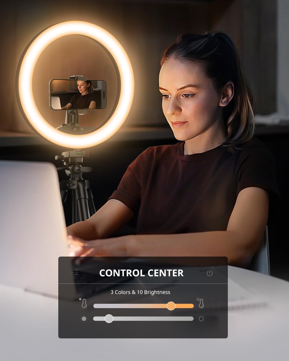 Ubeesize 12" LED Ring Light Professionale con Treppiede - immagine 2