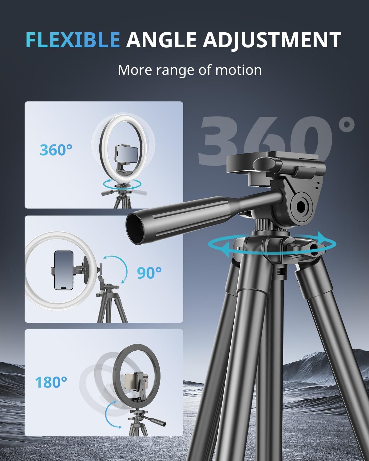 Ubeesize 12" LED Ring Light Professionale con Treppiede - immagine 4