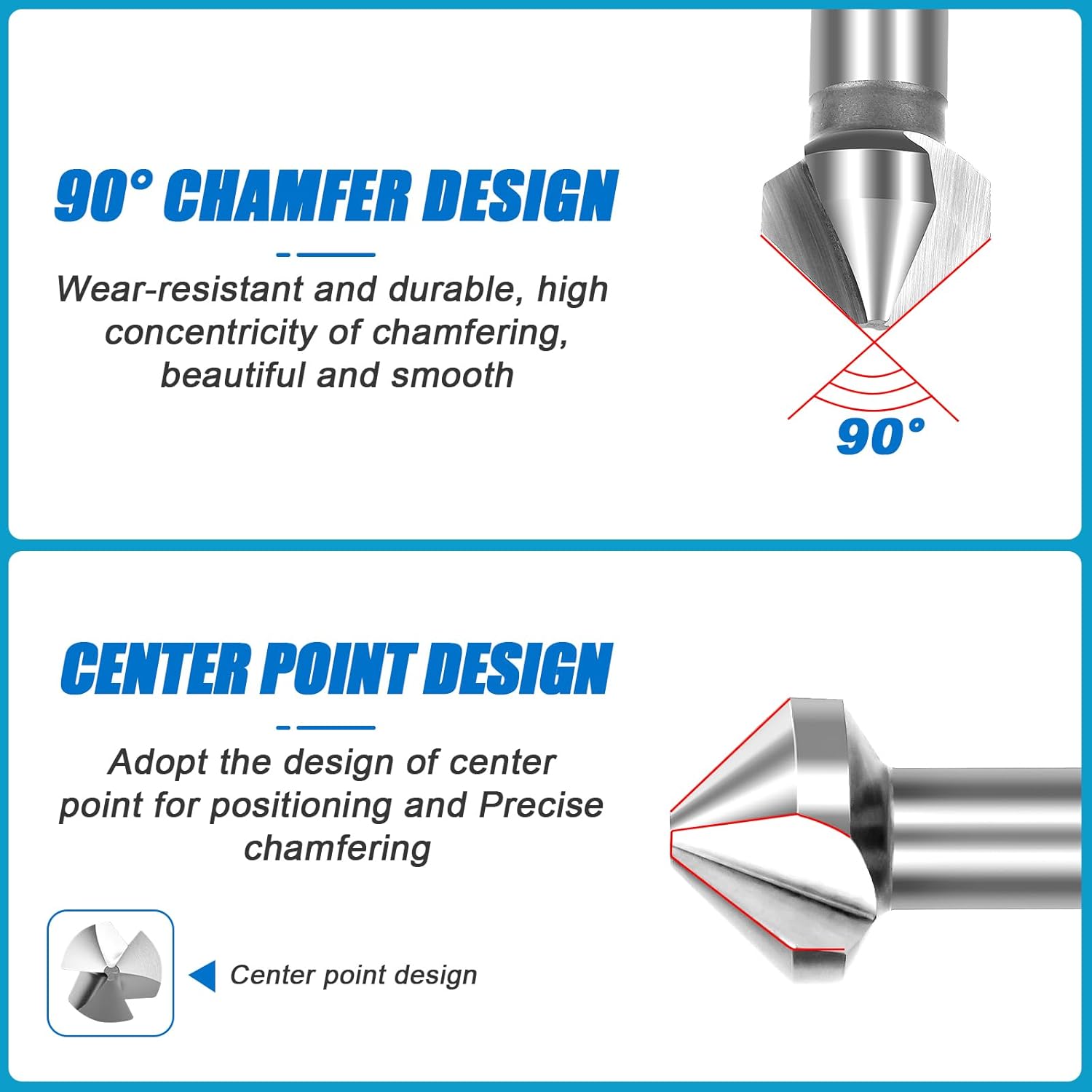 Iwilcs Assortimento Svasatori 90° HSS Titanio 6 pezzi - immagine 6