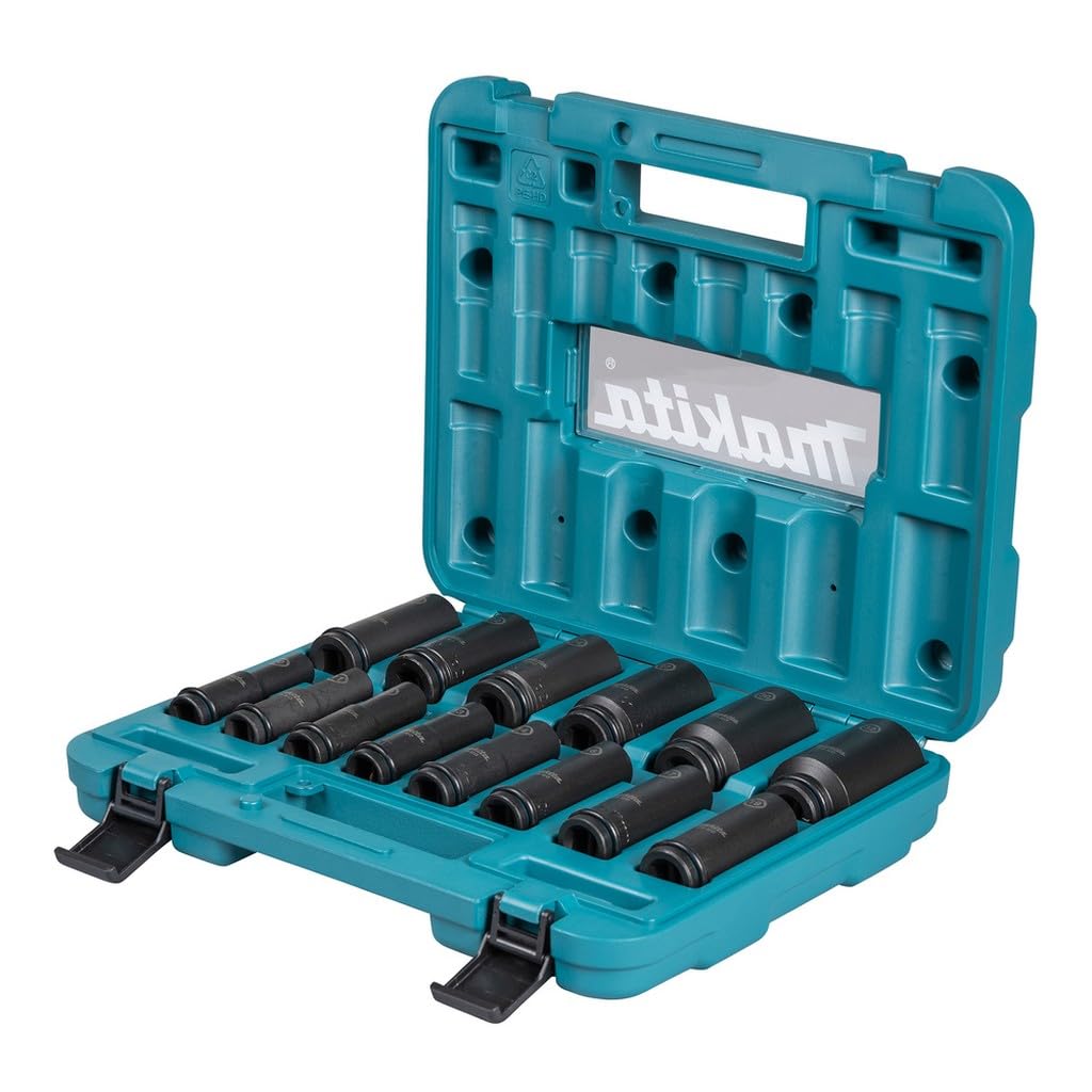 Makita E-16586 - Set di chiavi a bussola, 14 pezzi, 1/2"