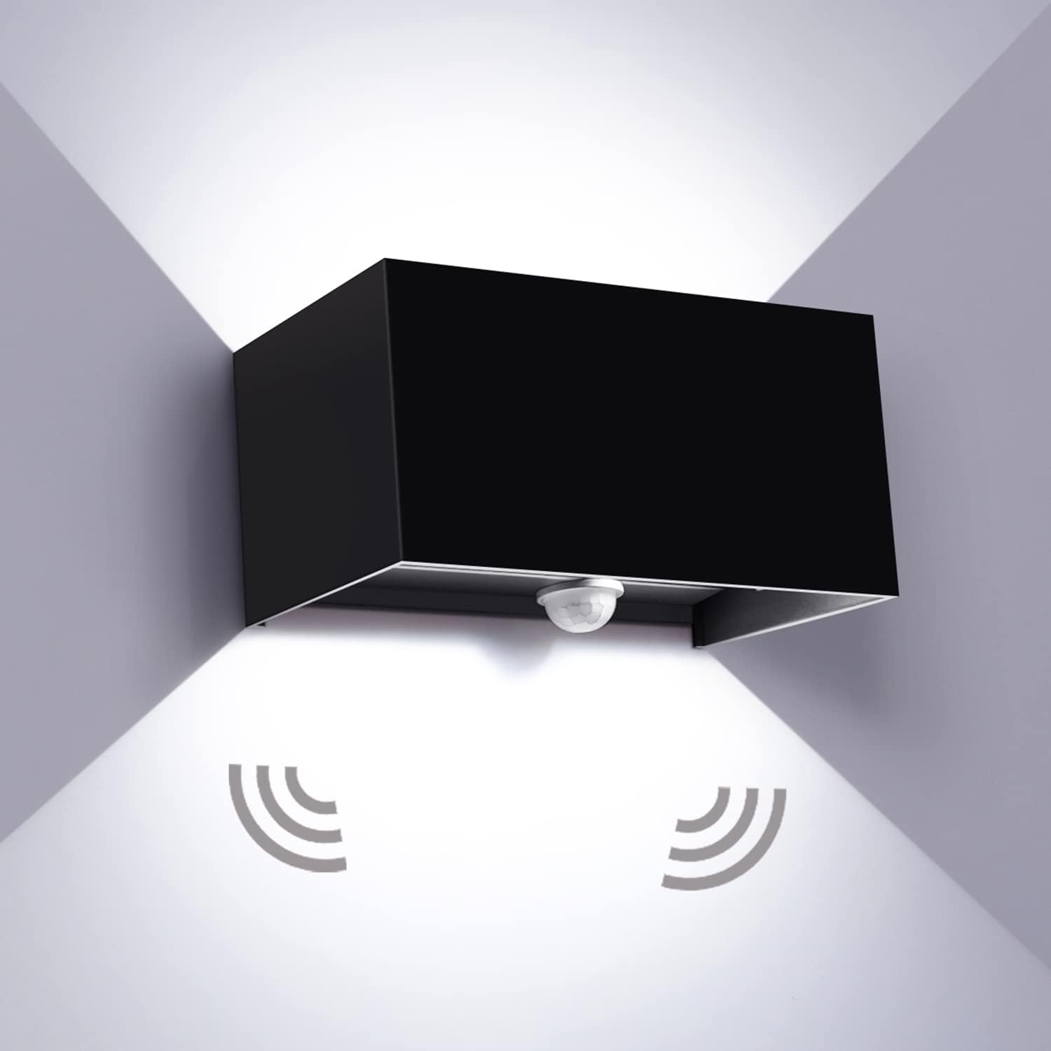 Kingwei Applique da Esterno con Sensore Movimento, Nero - immagine 1