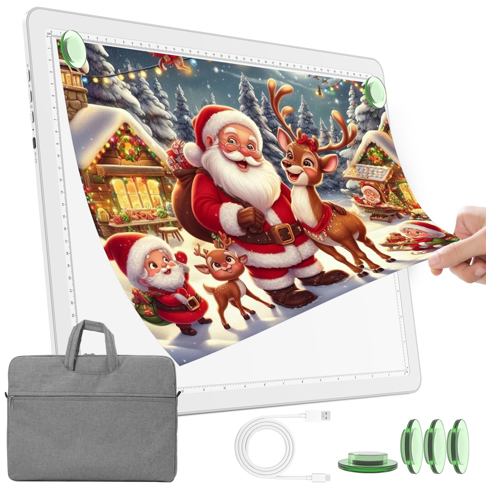 Toheto Tavolo Luminoso A3 con Tasca, Bianco