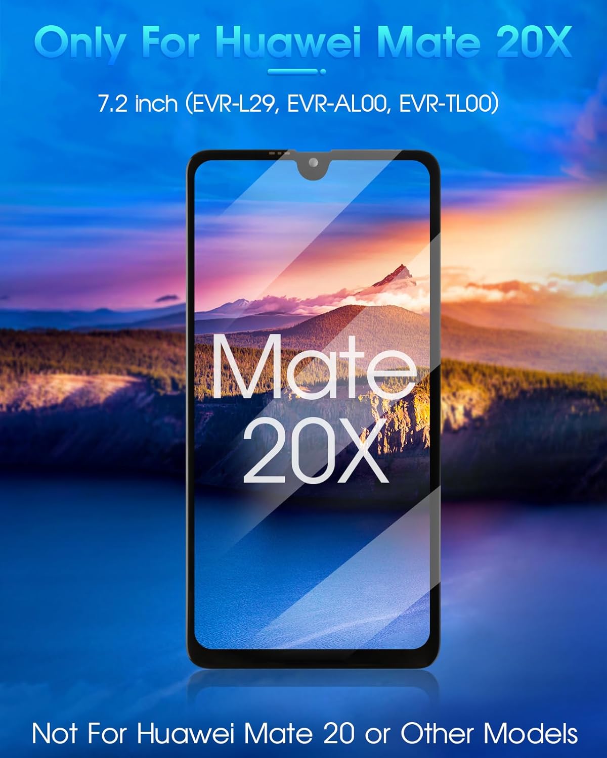 Schermo LCD per Huawei Mate 20 X Nero - immagine 2