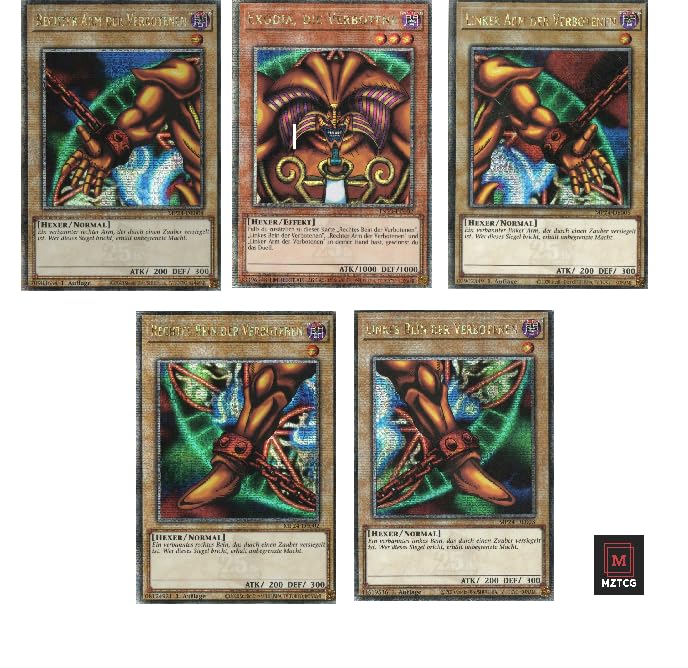 Exodia, il proibito - Set completo - Quarter Century Secret Rare - Tedesco - Edizione Limitata - 25th Anniversary Tin - con protezione spedizione MZTCG Yugioh