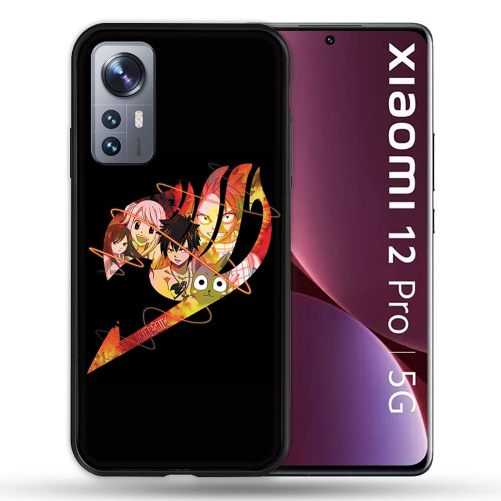 Cokitec Custodia per Xiaomi 12 Pro Manga Fairy Tail Logo Nero