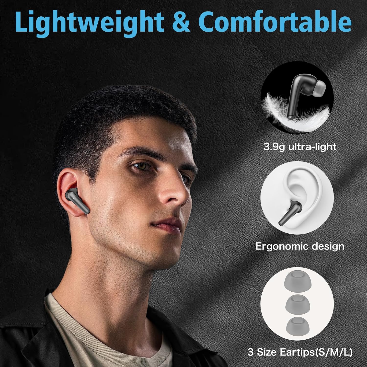 Cuffie Bluetooth 5.3 In Ear - Audio Hi-Fi 5-7h, Nero | Pandahai | Velz