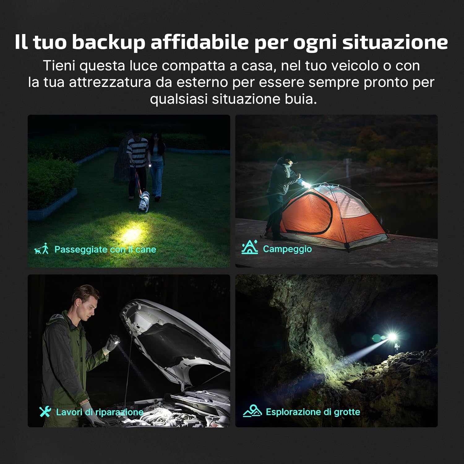 OLIGHT Baton Turbo - Torcia LED Ricaricabile 1000 lumen, Verde - immagine 5