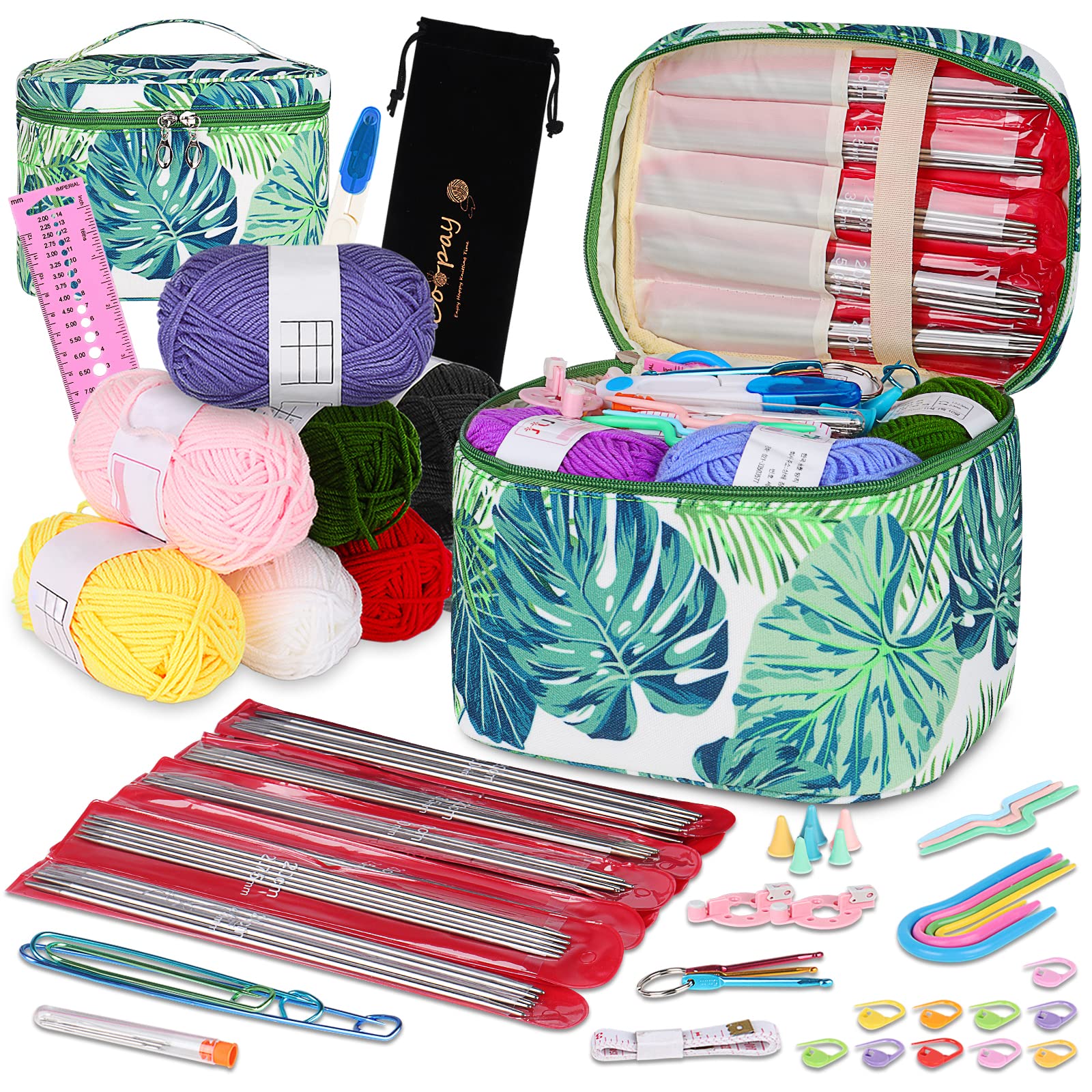 Coopay Set 55 Ferri da Maglia Doppia Punta 20cm