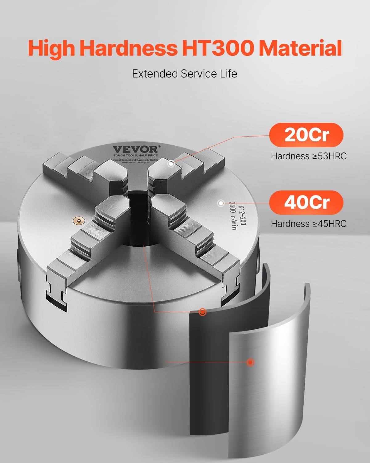 Vevor Piastra Mandrino per Tornio a 4 Griffe 200 mm - immagine 2