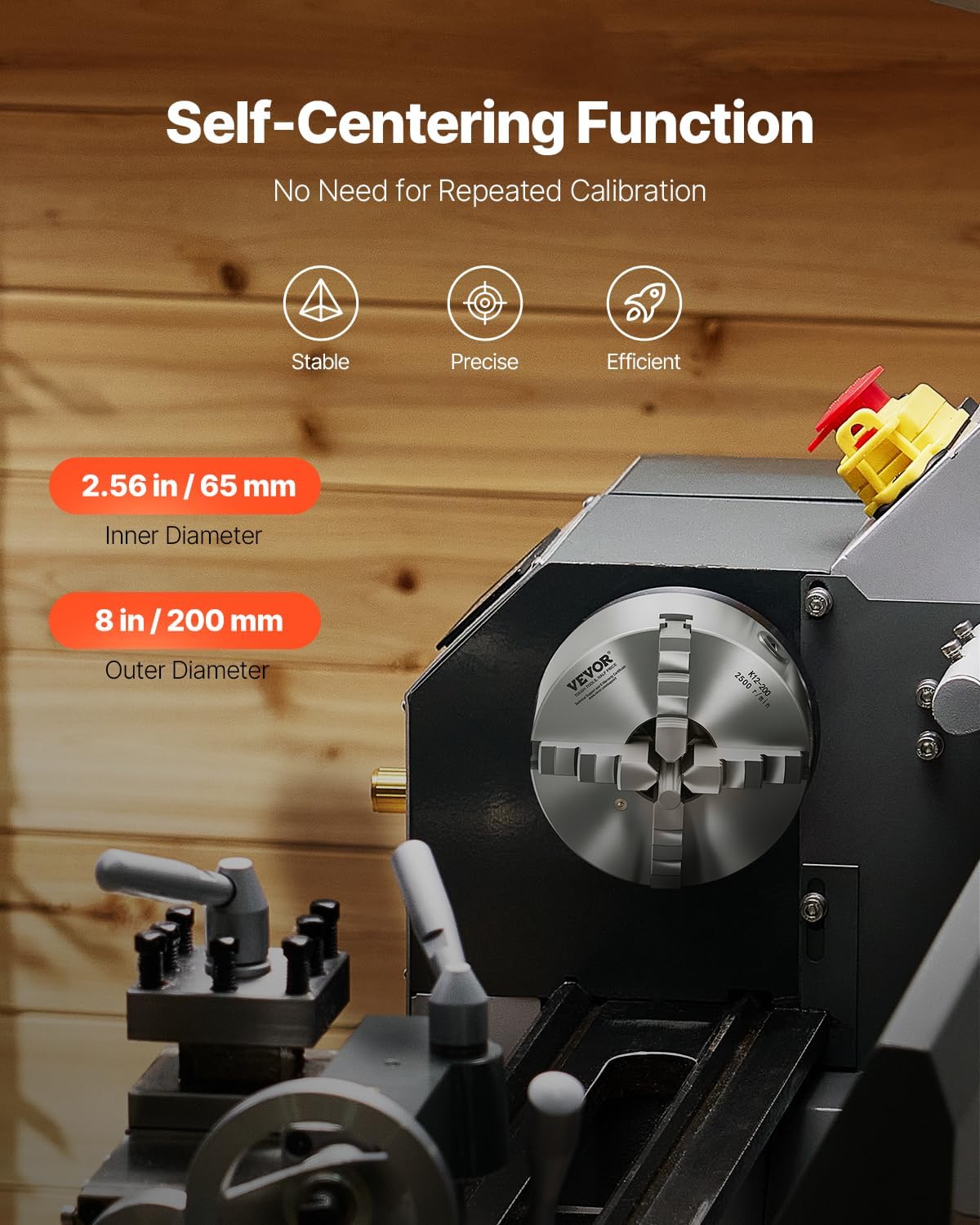Vevor Piastra Mandrino per Tornio a 4 Griffe 200 mm - immagine 3