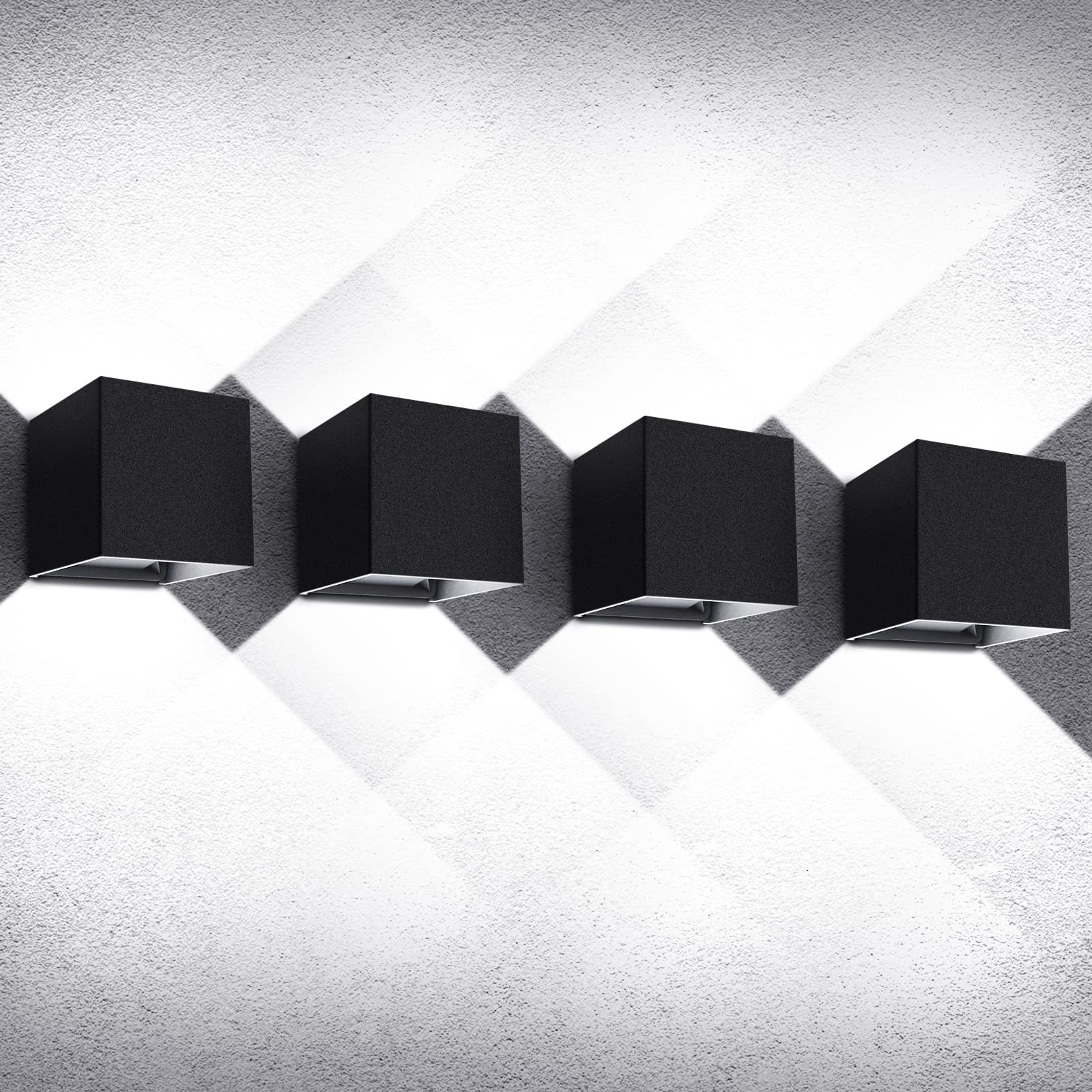 Ledmo 4 Applique da Parete Interno/Esterno 20W Nere