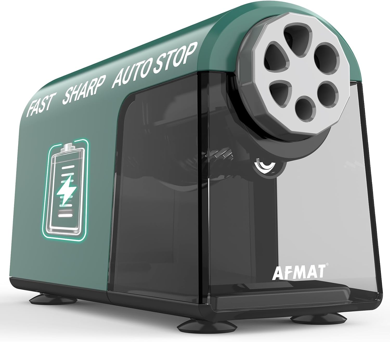 Afmat Temperamatite Elettrico Automatico 6 Fori, Verde - immagine 1