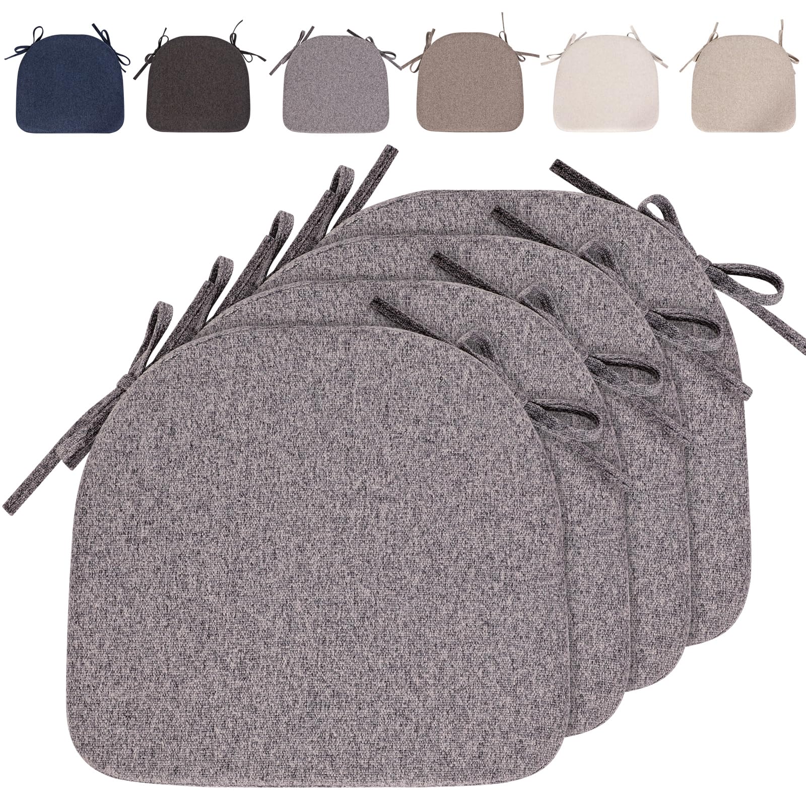 Ruixuan 4 Cuscini per Sedia 43x41 cm con Nastri