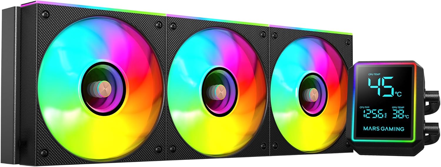 Mars Gaming ML-LCDPRO360 Raffreddamento Liquido AIO 600W TDP, Nero - immagine 1