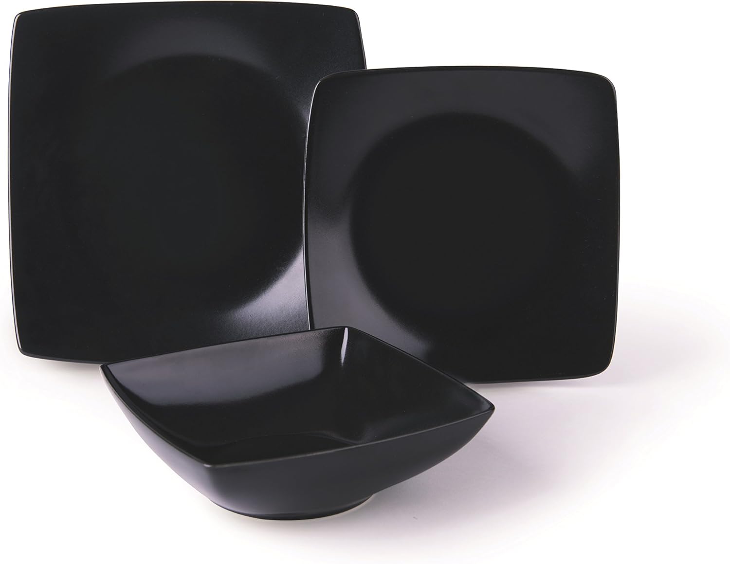 Excelsa Eclipse Servizio di Piatti 18 Pezi, Ceramica, Nero