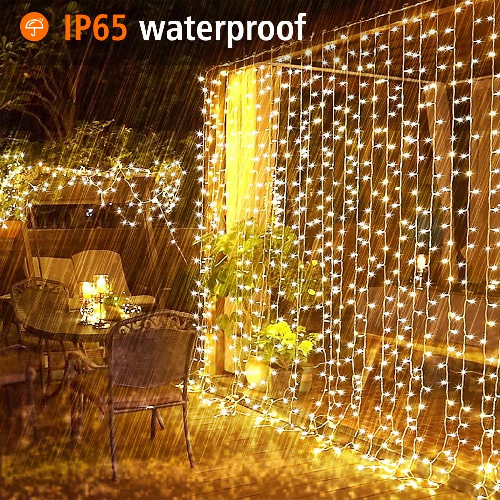 Tenda Luminosa Natale 3x3M 300 LED con Telecomando - immagine 5