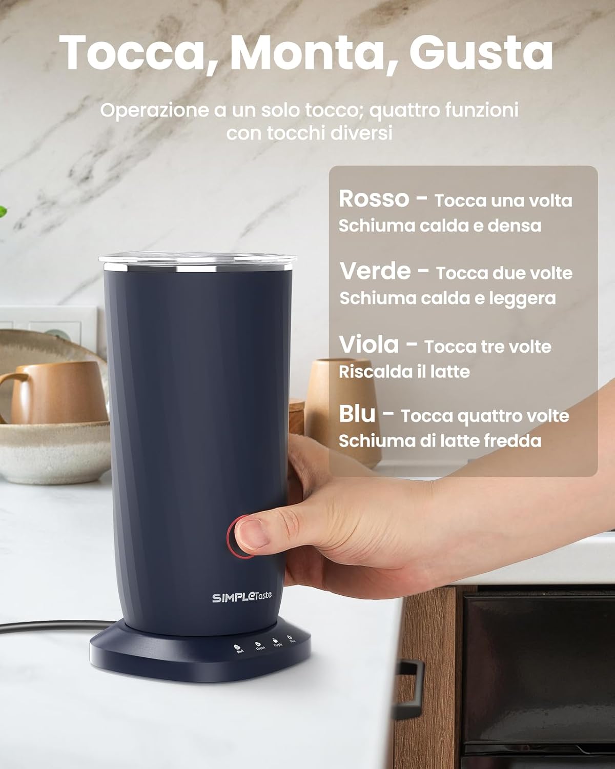 Simpletaste Montalatte Elettrico 4 in 1 Automatico - immagine 5