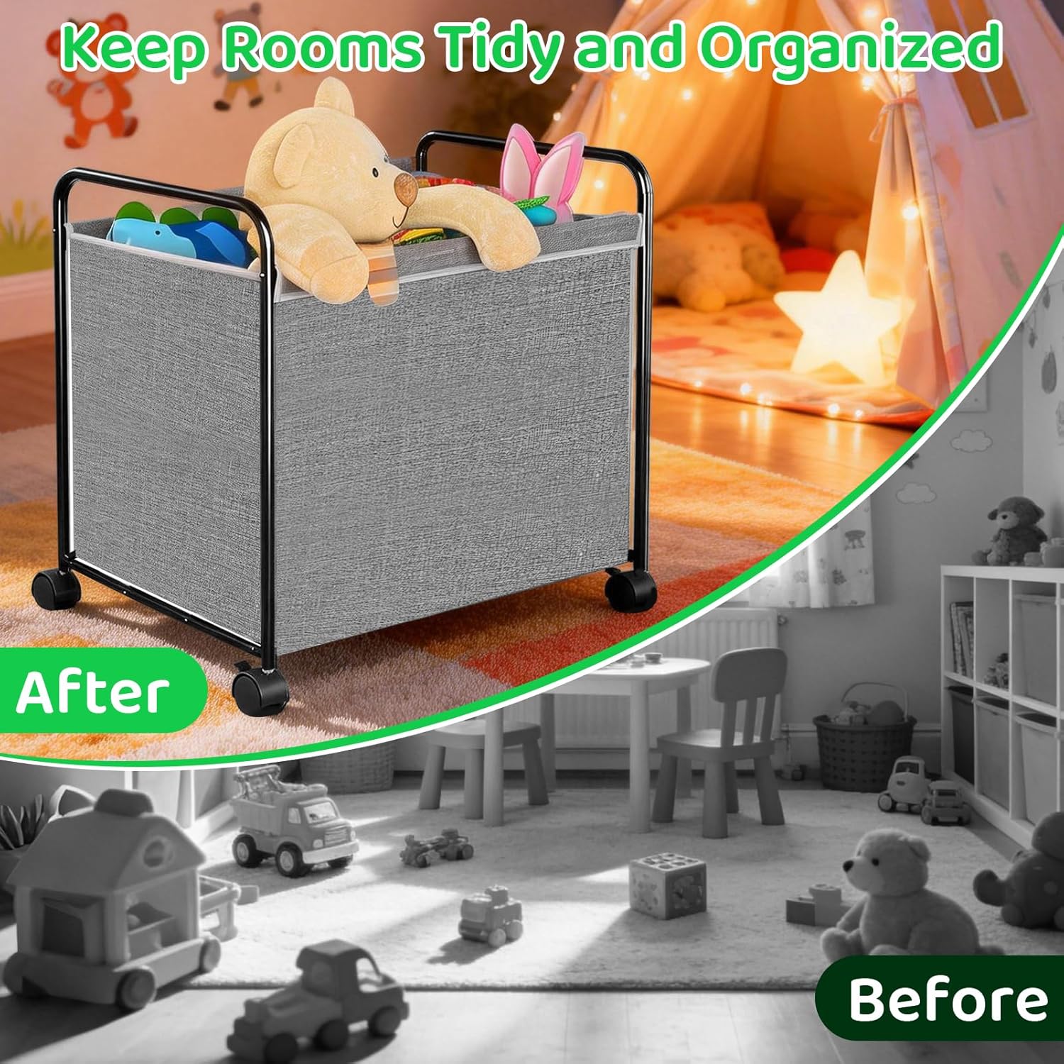 Toy Box Storage - Cesto Portagiochi Grande 118L - immagine 3