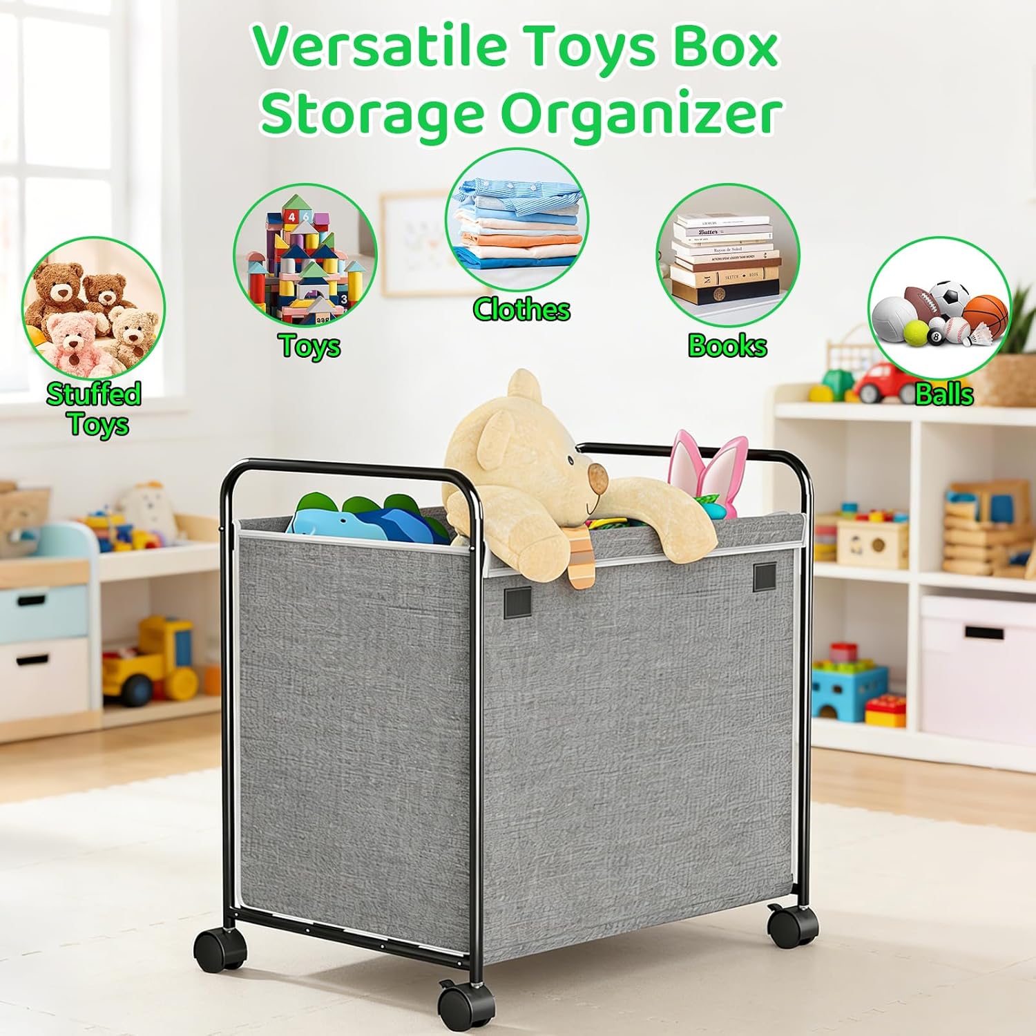 Toy Box Storage - Cesto Portagiochi Grande 118L - immagine 4