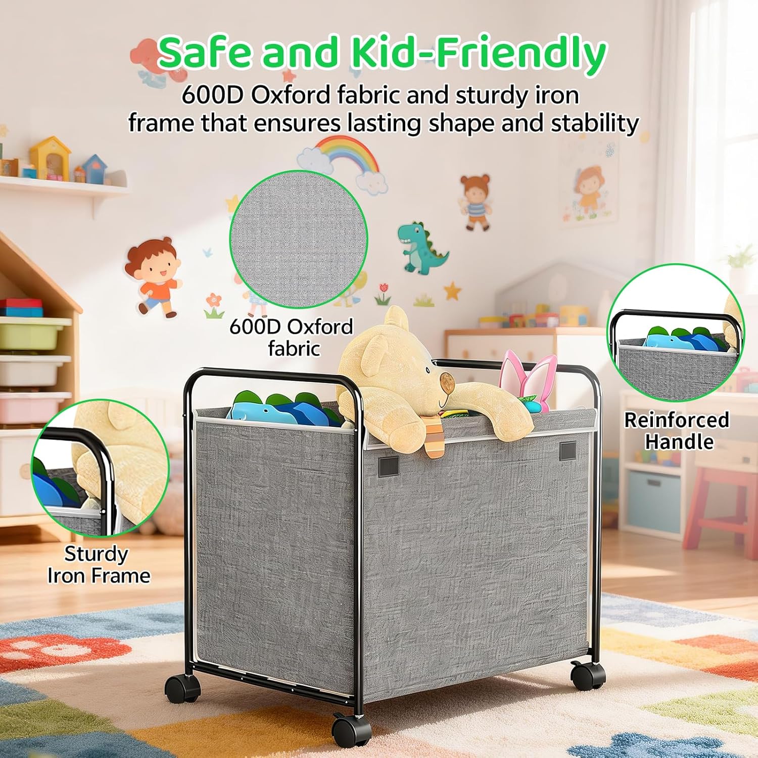 Toy Box Storage - Cesto Portagiochi Grande 118L - immagine 6