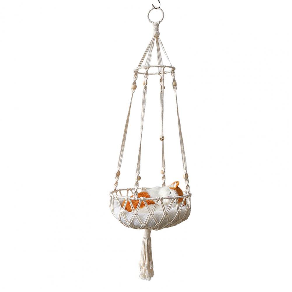 Nappa Macrame Amaca per gatto Appesa a Cesto Intrecciato a Mano Letto a Dondolo per gatto Finestra Interna