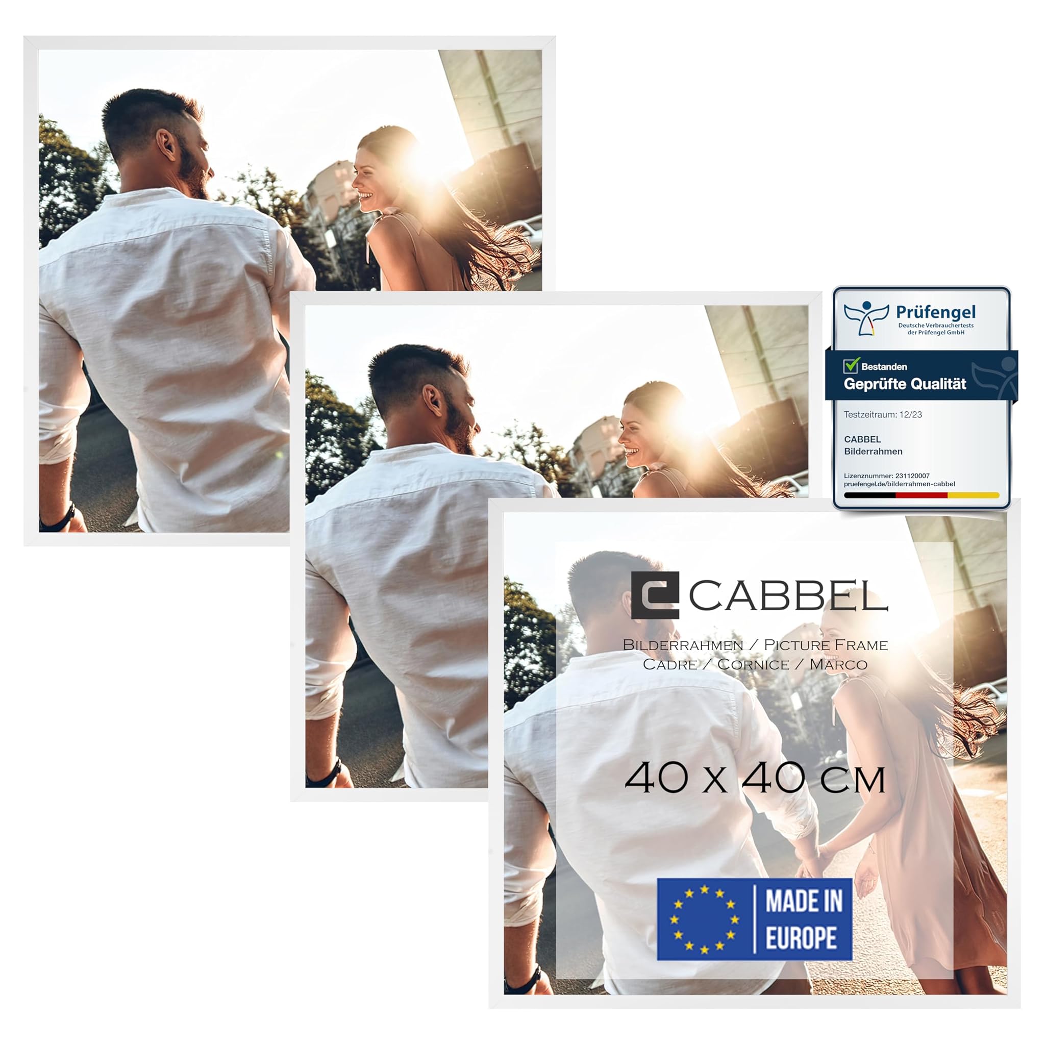 Cabbel Cornici 40x40 cm in Legno MDF Bianco (3 pz)