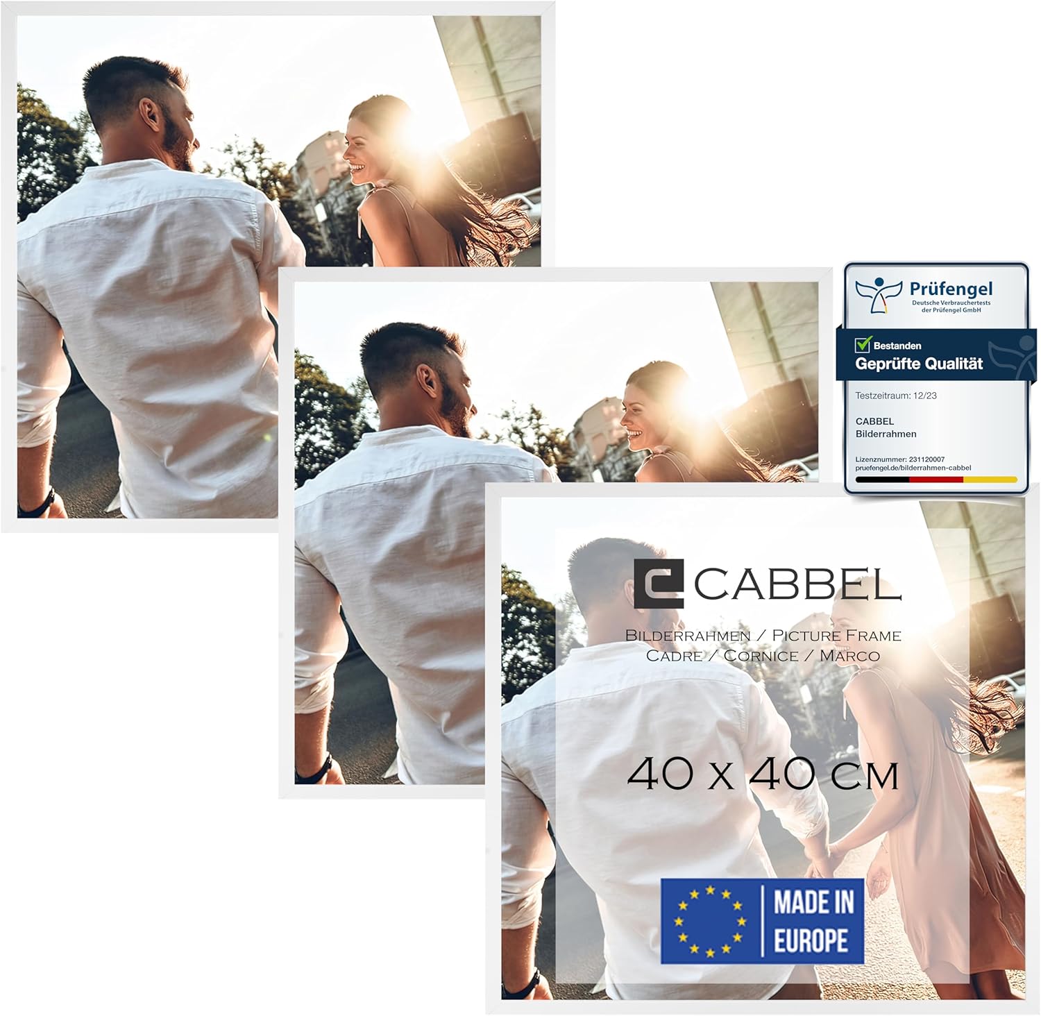 Cabbel Cornici 40x40 cm in Legno MDF Bianco (3 pz) - immagine 1