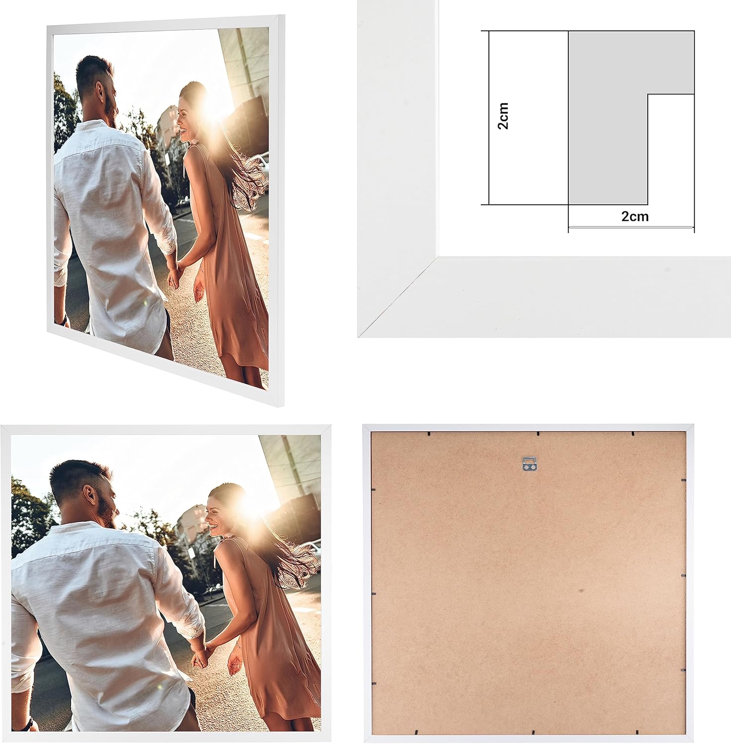 Cabbel Cornici 40x40 cm in Legno MDF Bianco (3 pz) - immagine 4