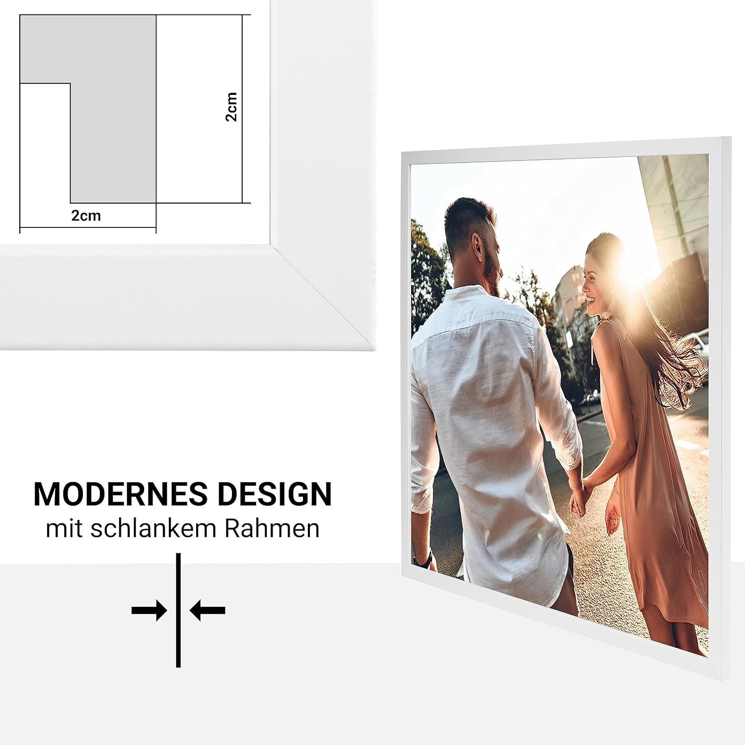 Cabbel Cornici 40x40 cm in Legno MDF Bianco (3 pz) - immagine 7