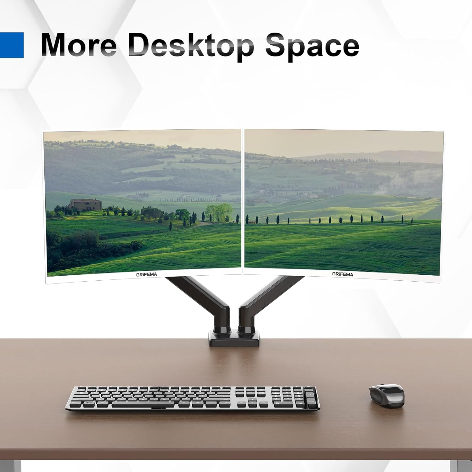 Grifema GB2003-2 Supporto Doppio Monitor 13-32 Pollici, Nero - immagine 7