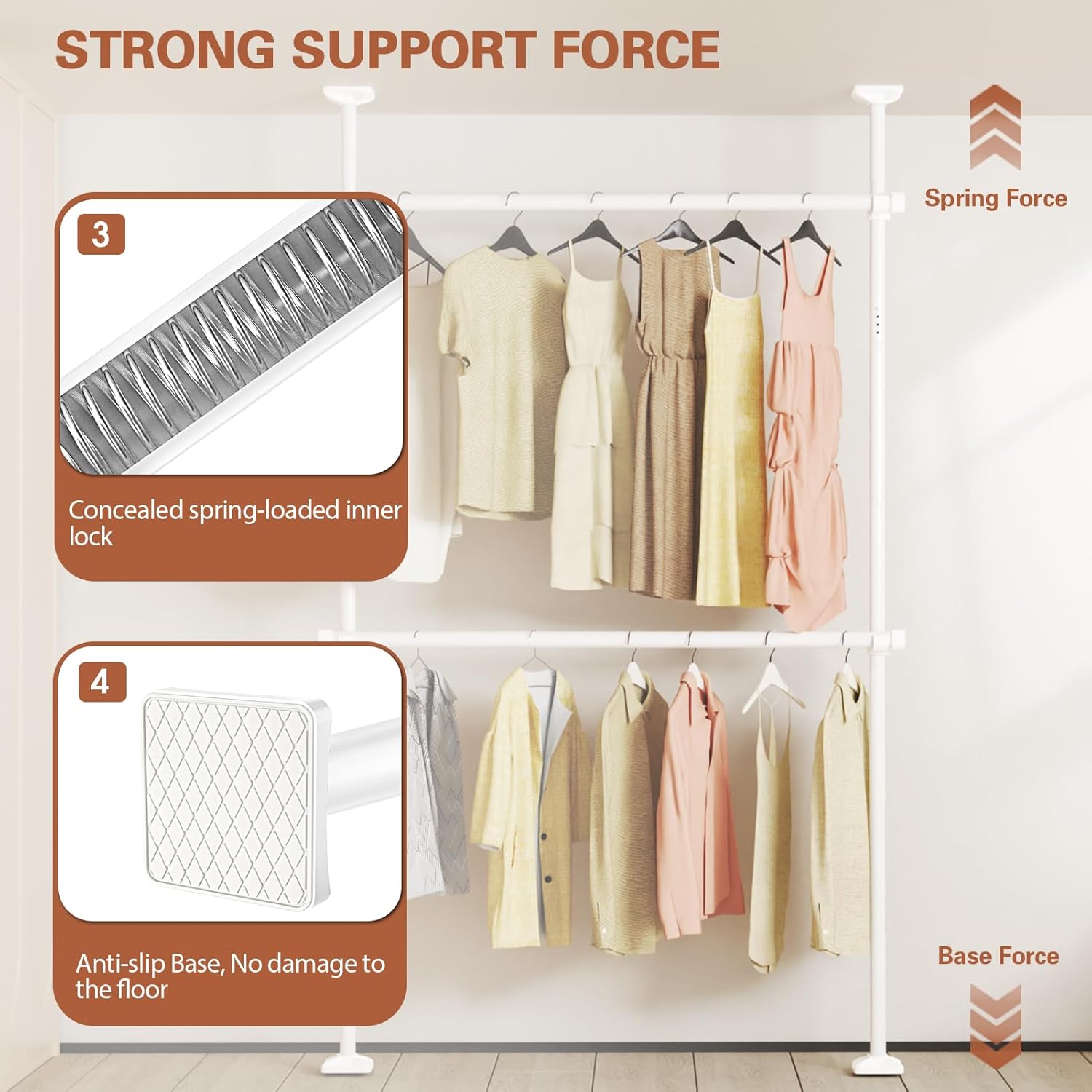 Asta Telescopica Regolabile per Guardaroba - immagine 3