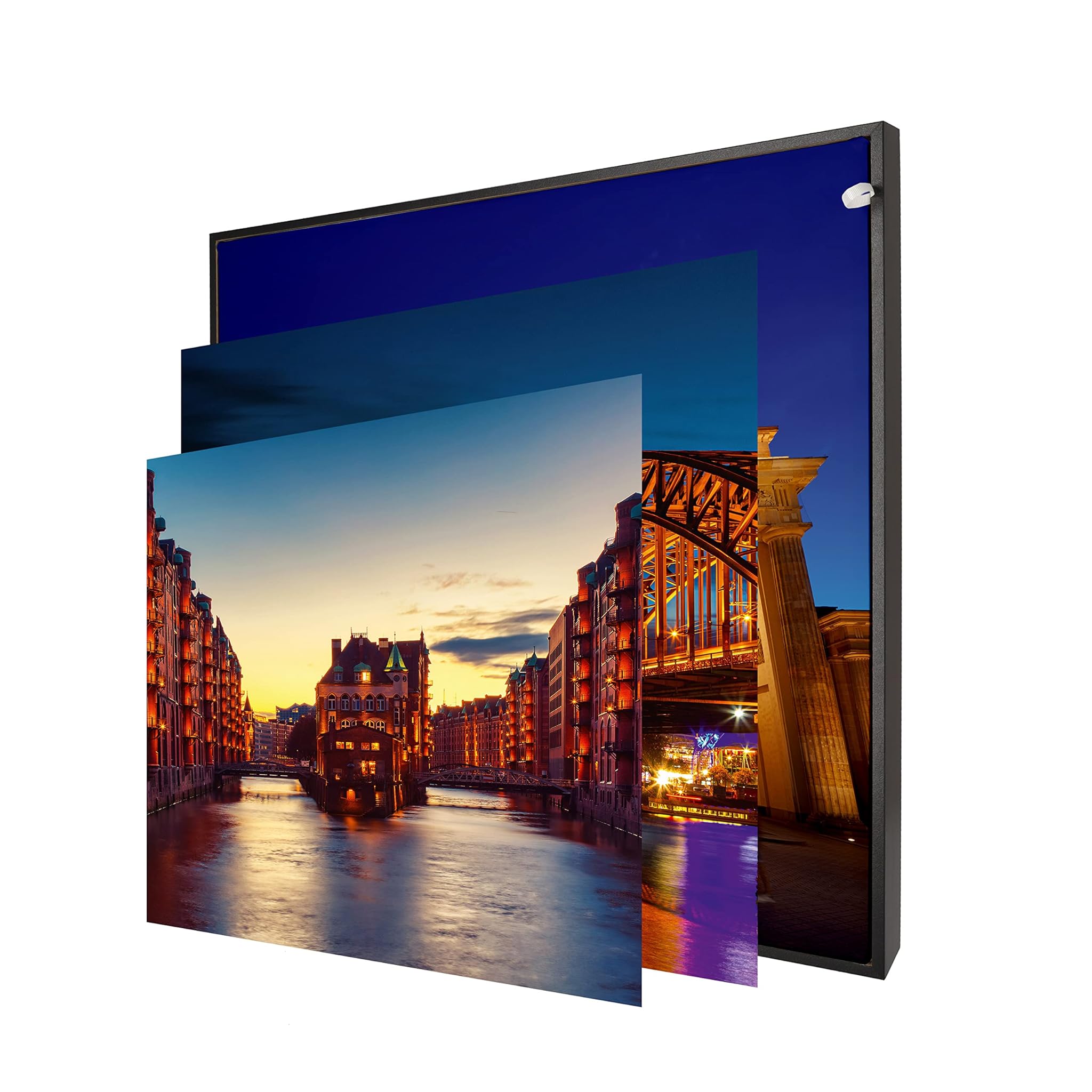 Informa Cornice Portafoto a LED Nera Opaca 50x50cm