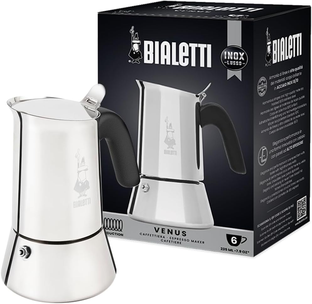 Bialetti Caffettiera New Venus 6 Tazze, Acciaio 18/10 - immagine 1