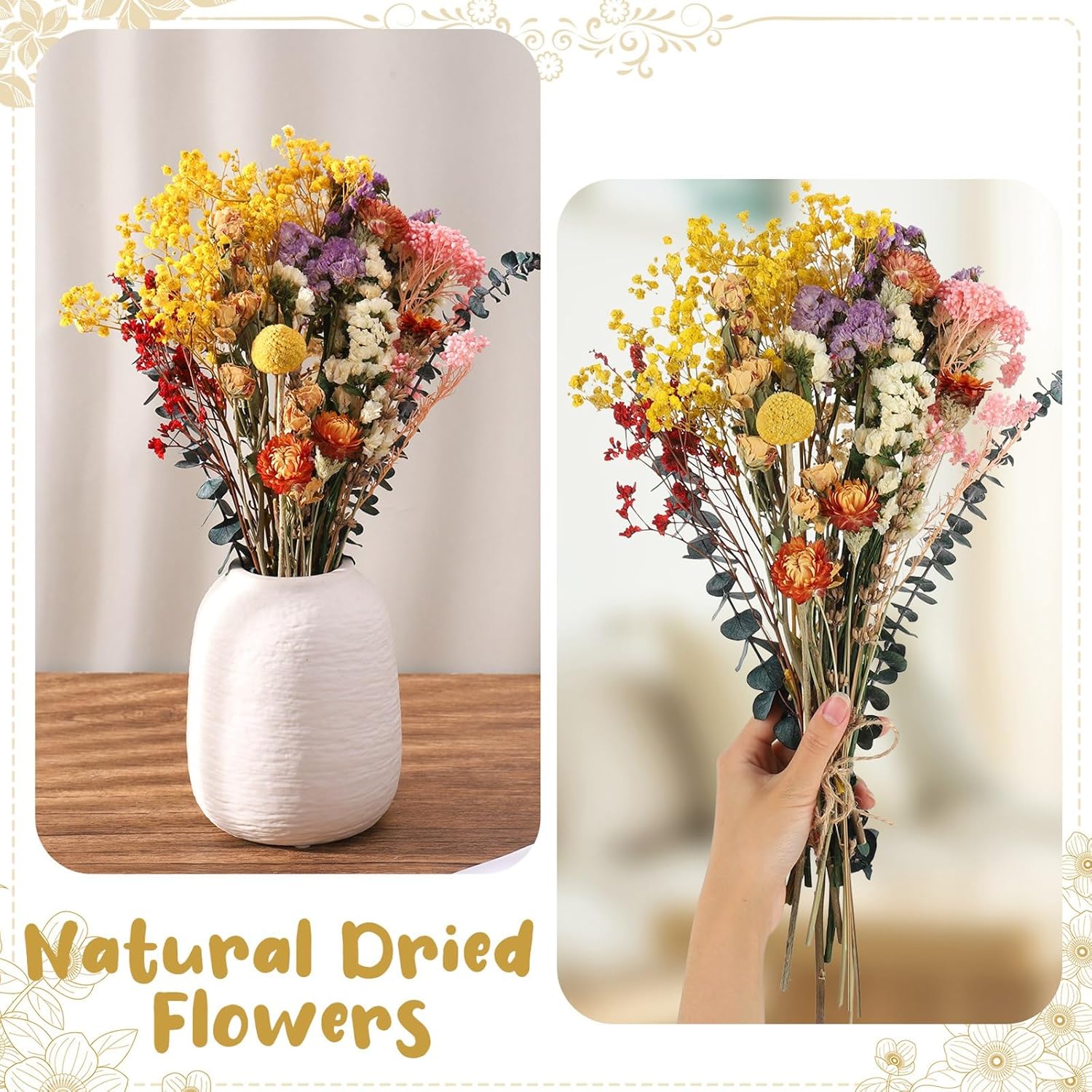 Halinuia 30 Pezzi Fiori Secchi Decorativi - immagine 5