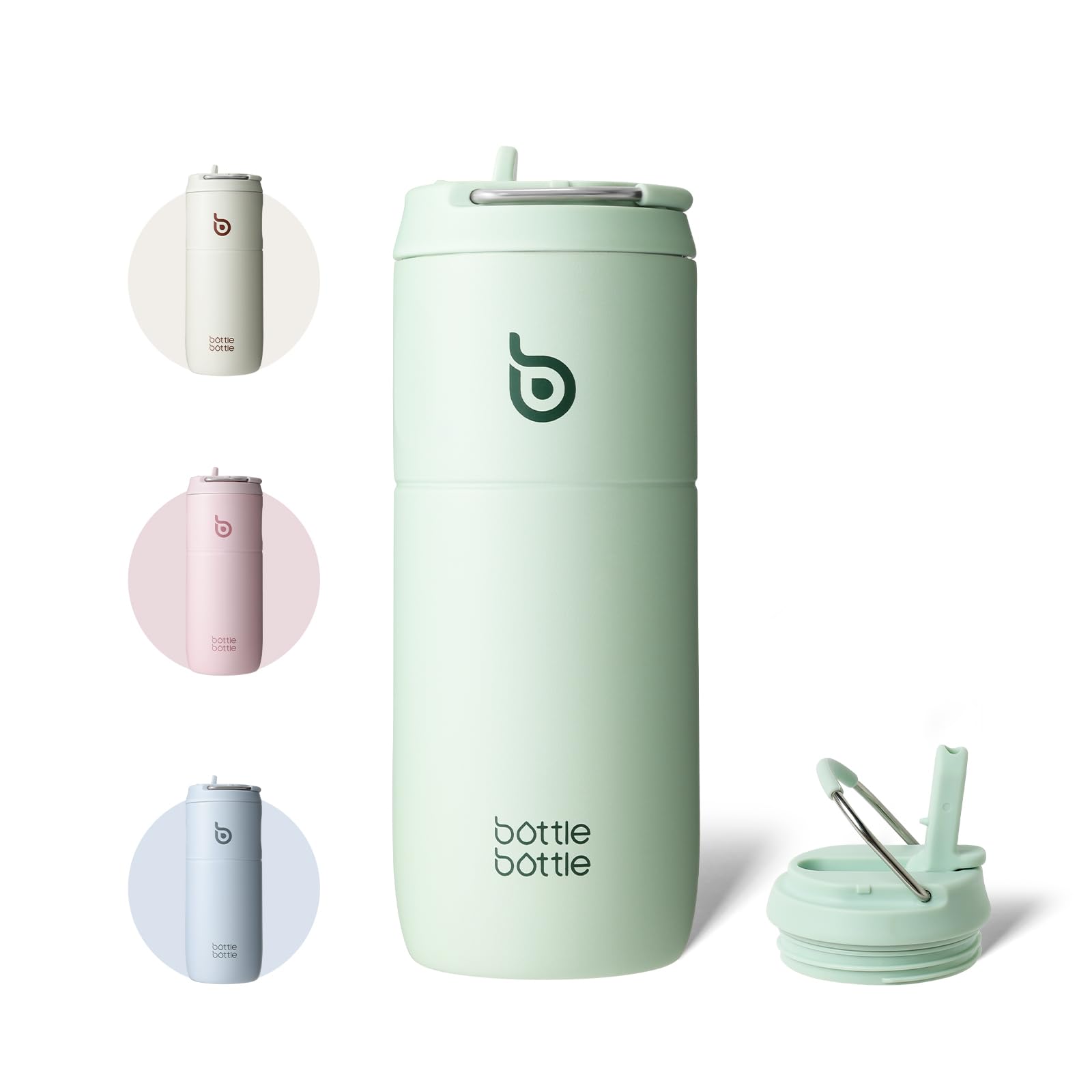 Bottlebottle Borraccia Acciaio Inox 500 ml, Verde