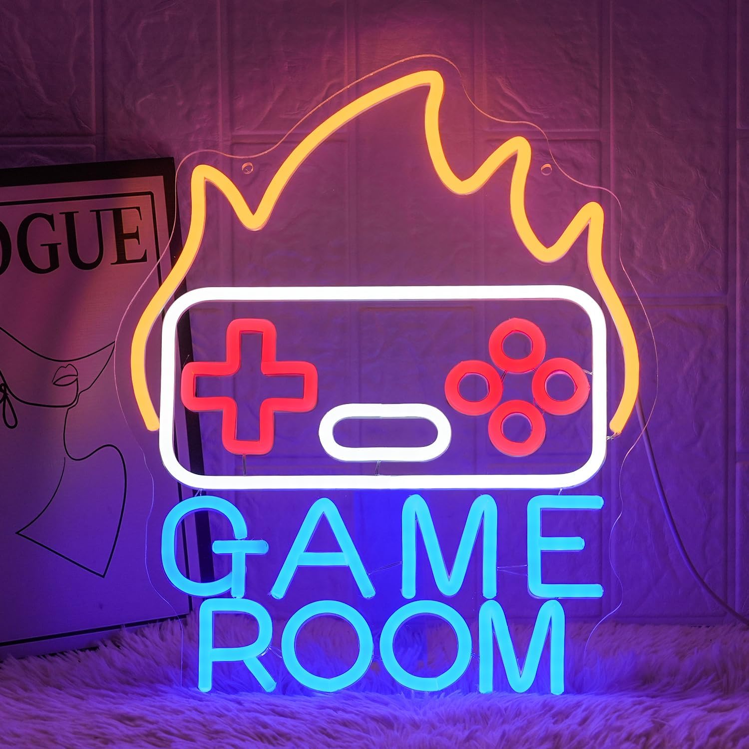 Lmsignly Insegna Neon Game Room LED, Blu - immagine 1