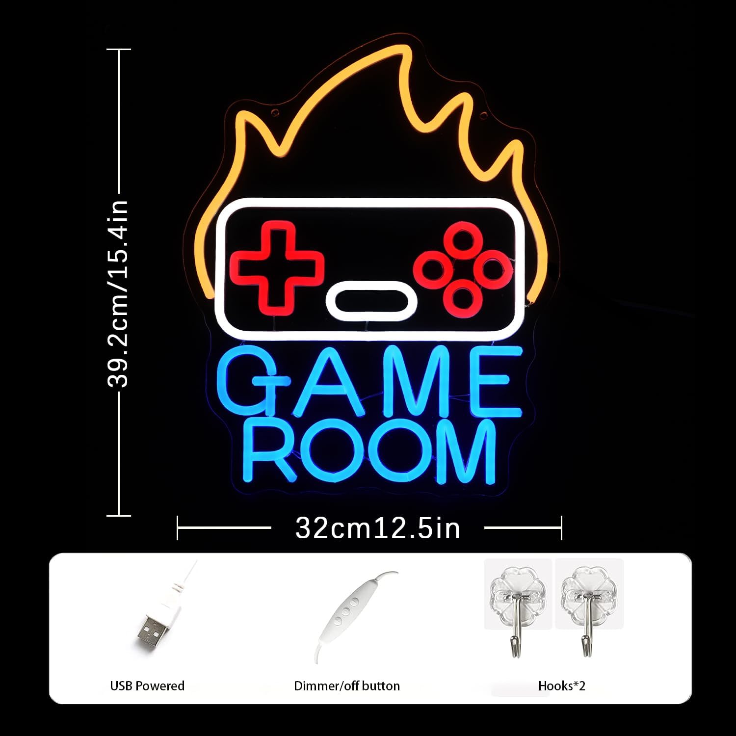Lmsignly Insegna Neon Game Room LED, Blu - immagine 2