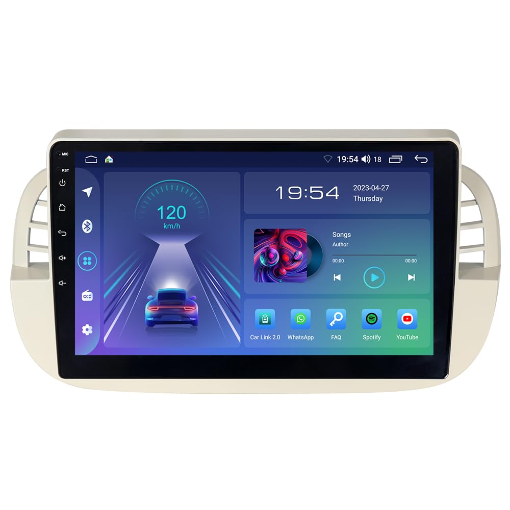 Acavica Autoradio Android per Fiat 500 500C 2007-2015 9"