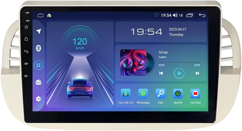 Acavica Autoradio Android per Fiat 500 500C 2007-2015 9" - immagine 1