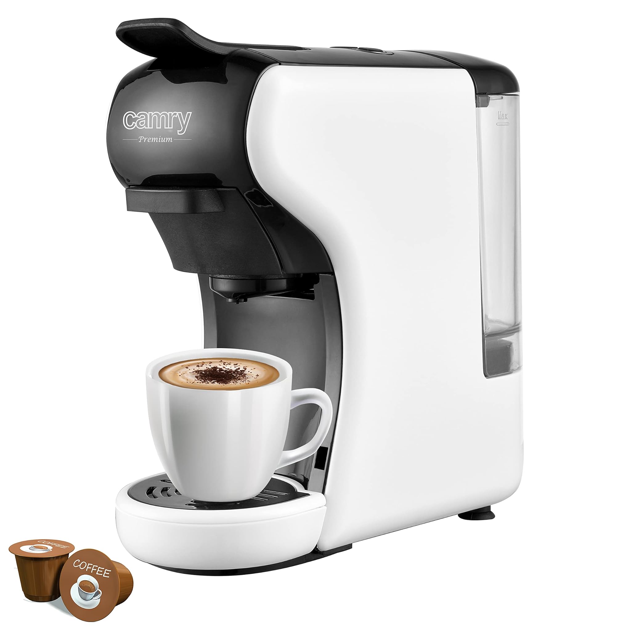CAMRY Adler CR 4414-Multi-capsula espresso macchina, Nero E Bianco