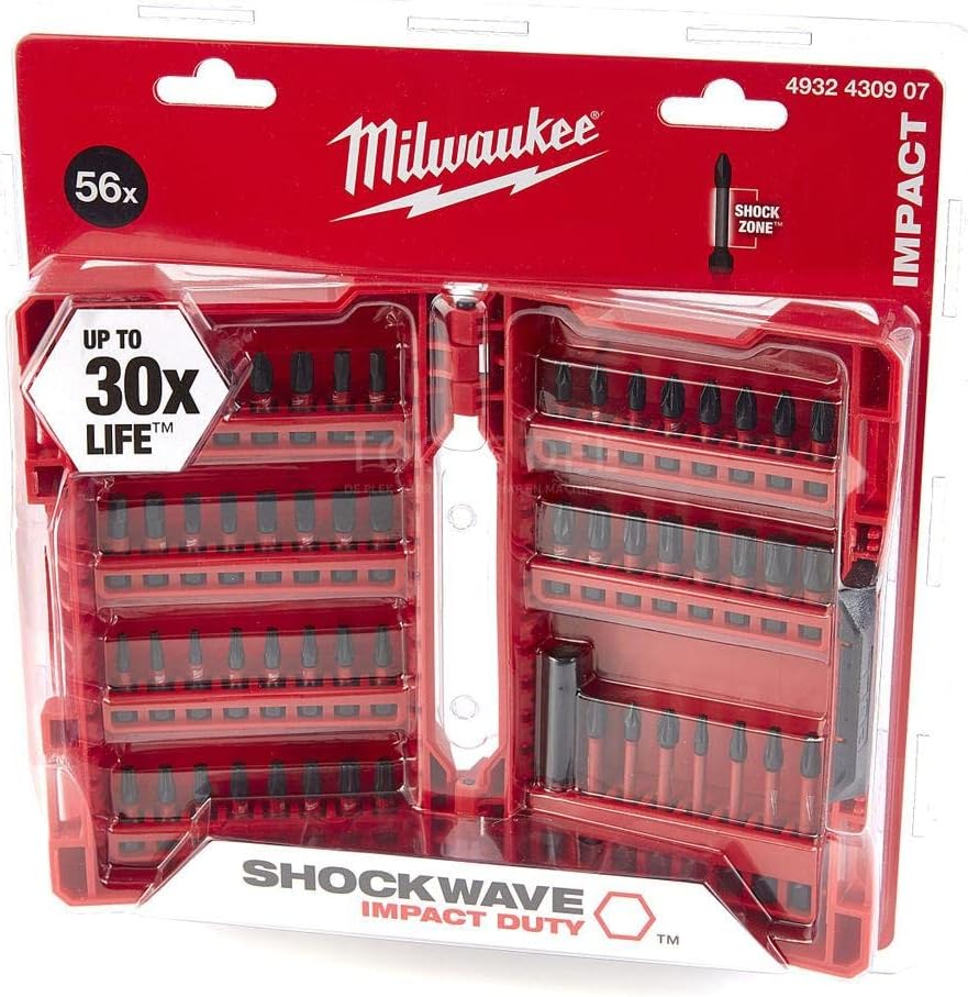 Milwaukee 4932430907 - SHOCKWAVE - Set di viti - 56 pezzi, Multicolore