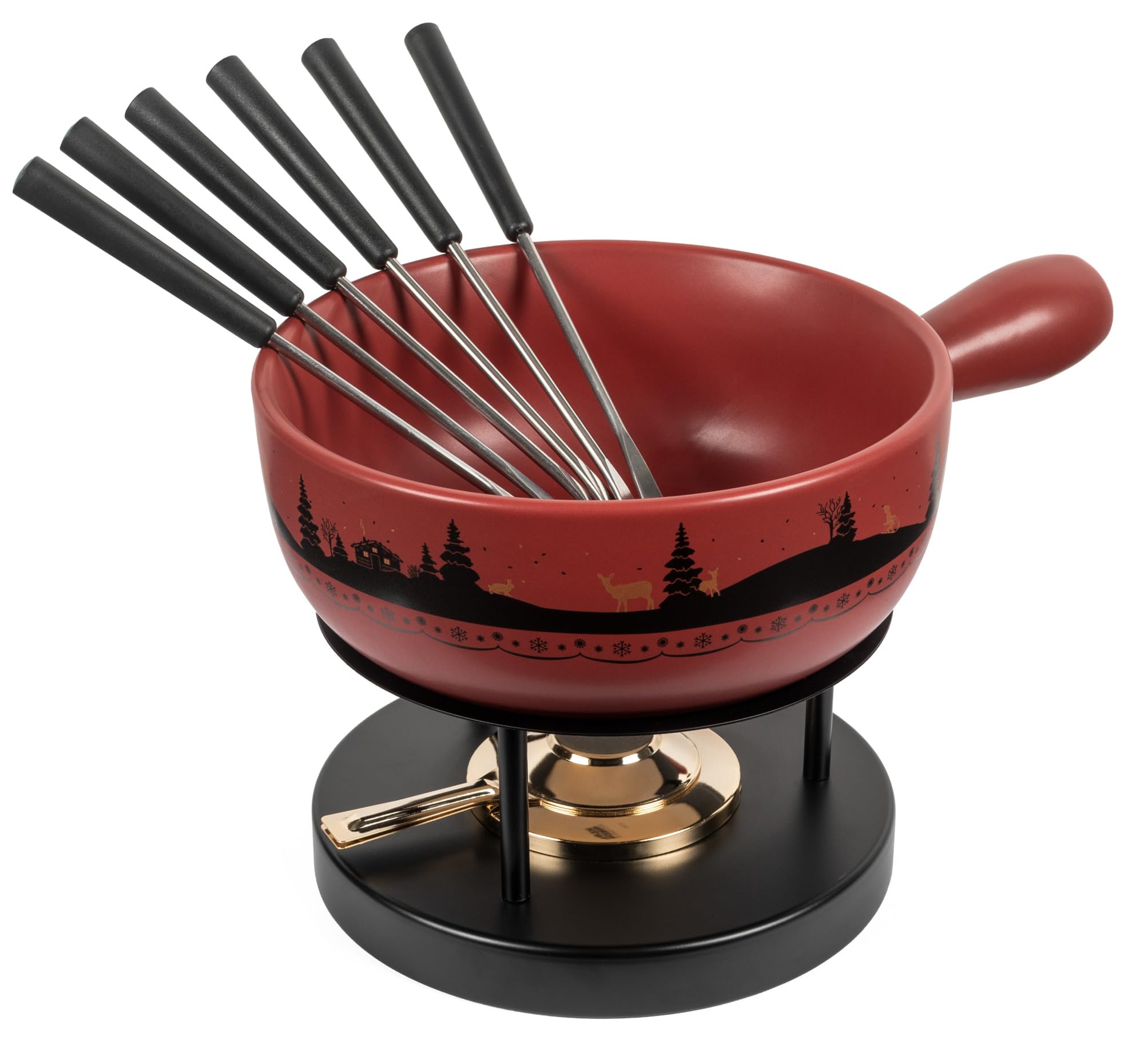 Kuhn Rikon Set fonduta di formaggio Winterwonderland, rosso