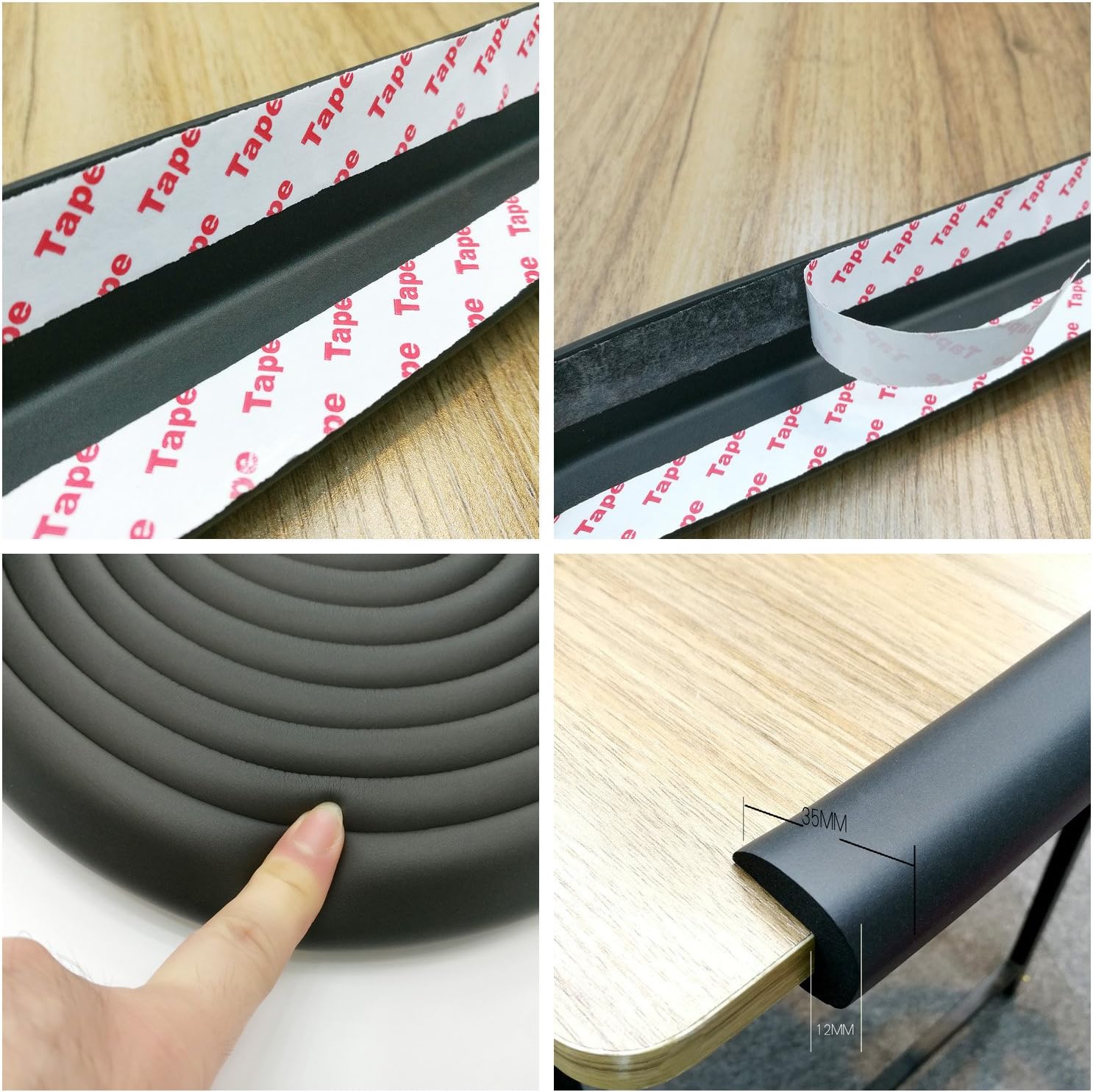 Himry 25M Protezione Bordi L-Forma in Schiuma Nera - immagine 4